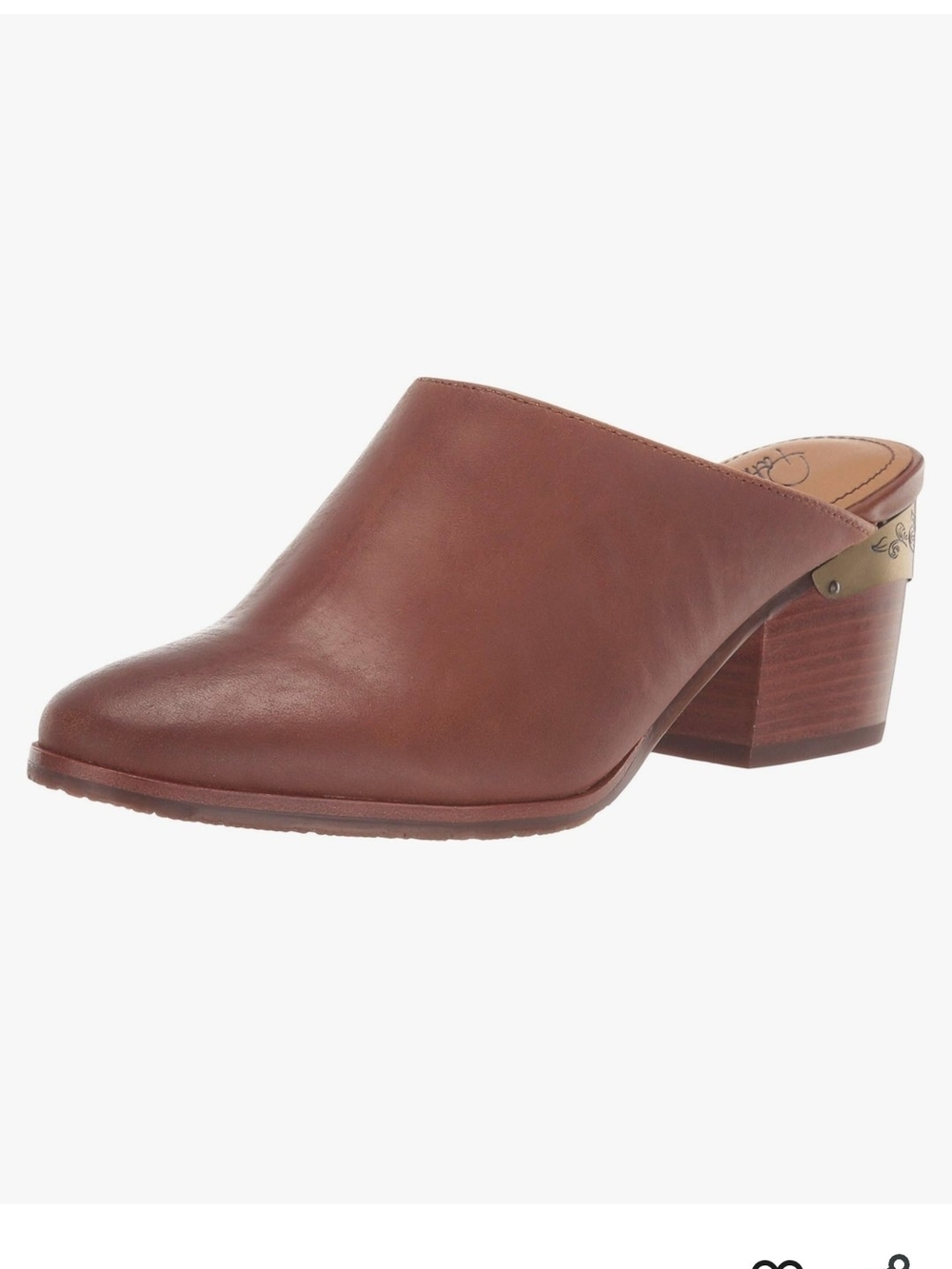 Patricia Nash Brown Leather Slide Mule with Stacked Block Heel